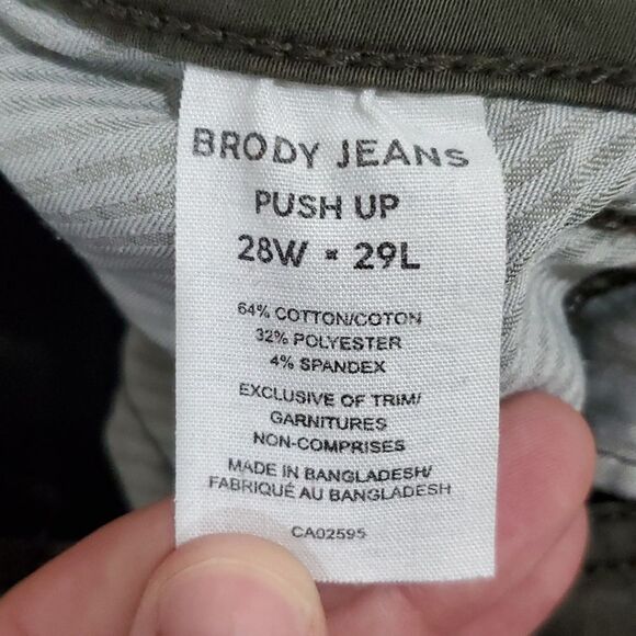 𝅺brody olive green 28" waist push up mid-high rise skinny jeans - Picture 5 of 7